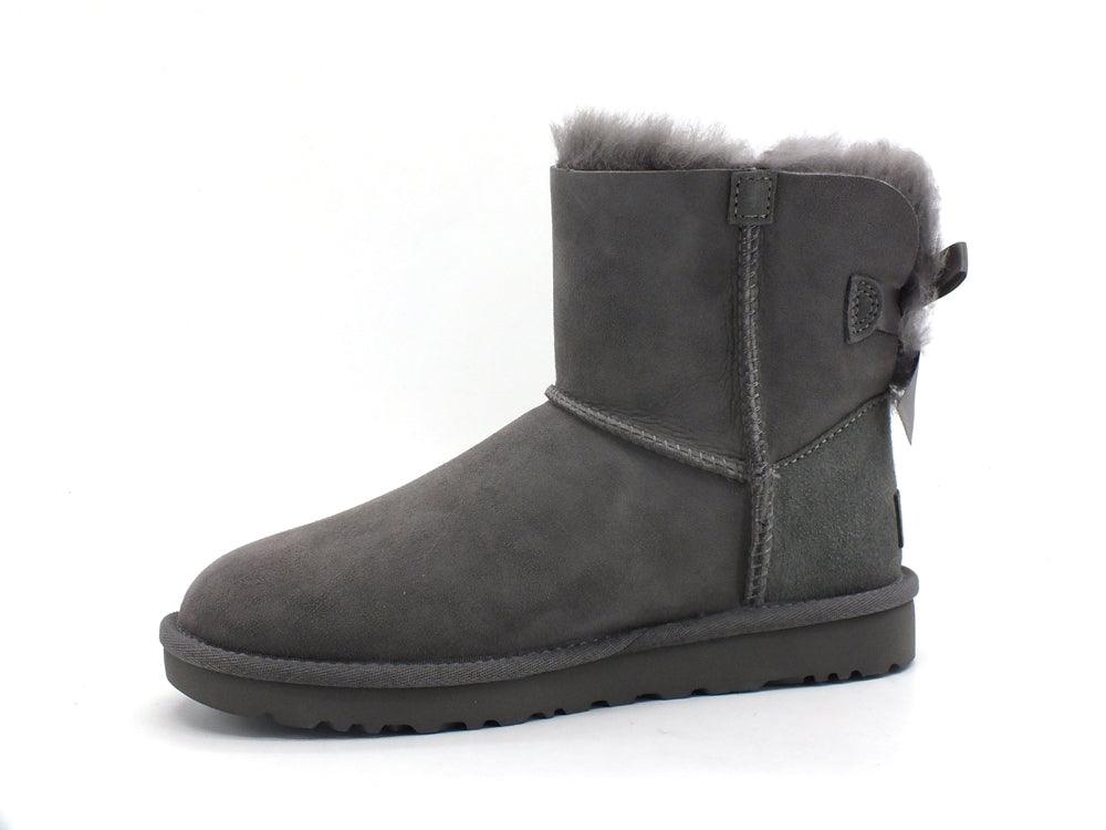 UGG W Classic Mini Bailey Bow II Stivaletto Pelo Grey W1016501 - Sandrini Calzature e Abbigliamento