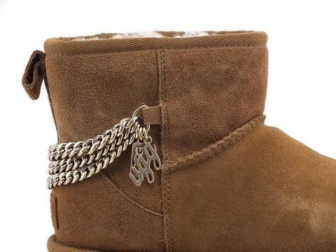 UGG W Classic Mini Chains Stivaletto Pelo Chestnut W1123668 - Sandrini Calzature e Abbigliamento