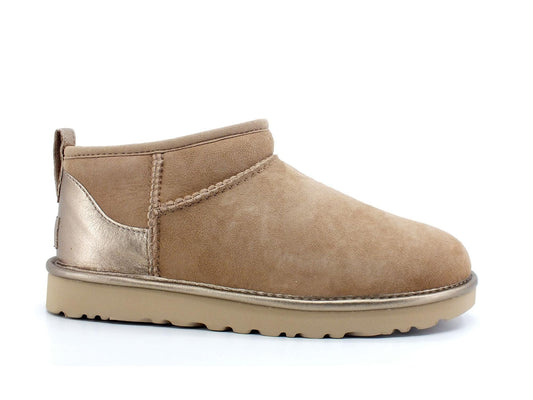 UGG W Classic Ultra Mini Shine Stivaletto Pelo Pink Beachwood W1123634 - Sandrini Calzature e Abbigliamento