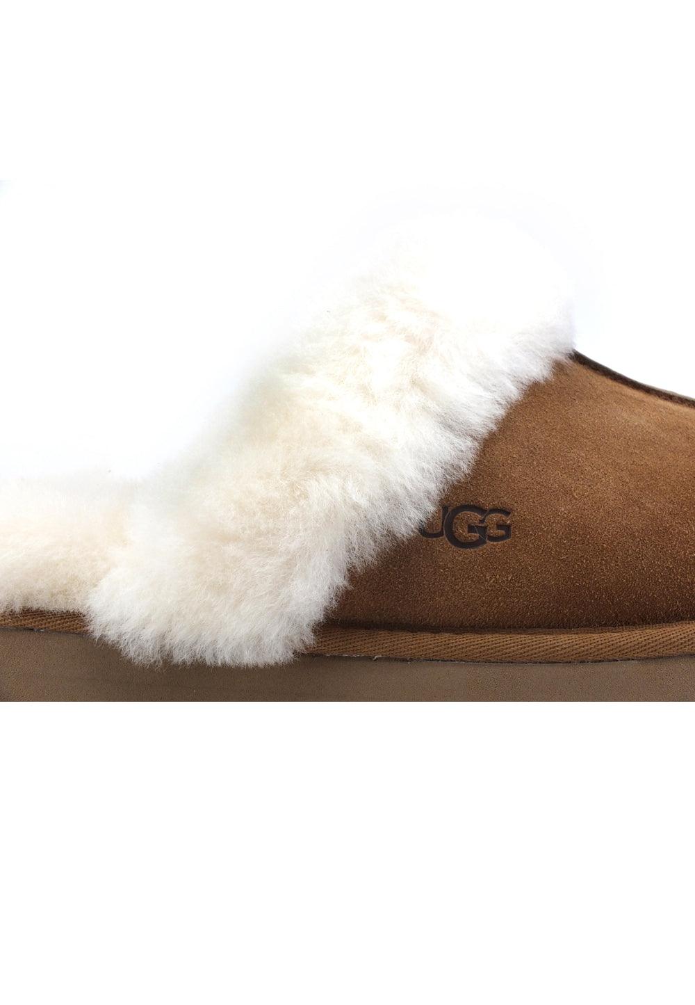 UGG W Disquette Ciabatta Pelo Donna Marrone Chestnut W1122550 - Sandrini Calzature e Abbigliamento