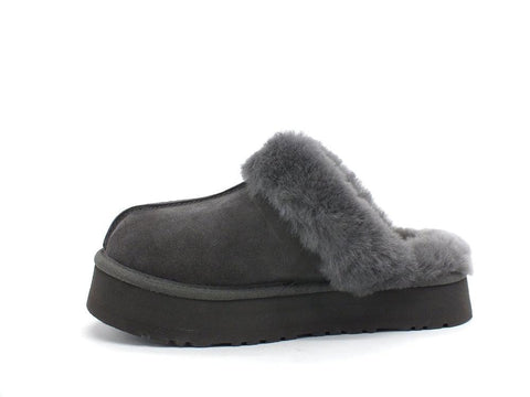 UGG W Disquette Ciabatta Slipper Charcoal W1122550 - Sandrini Calzature e Abbigliamento