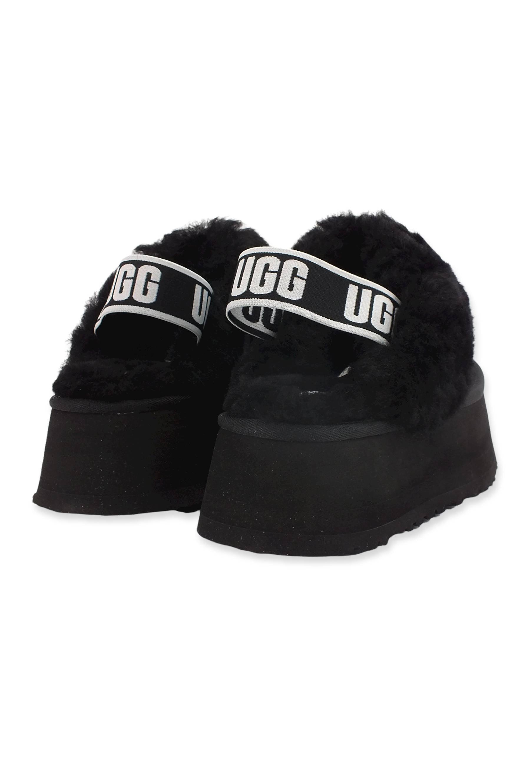 UGG W Funkette Ciabatta Pelo Donna Black W1113474 - Sandrini Calzature e Abbigliamento