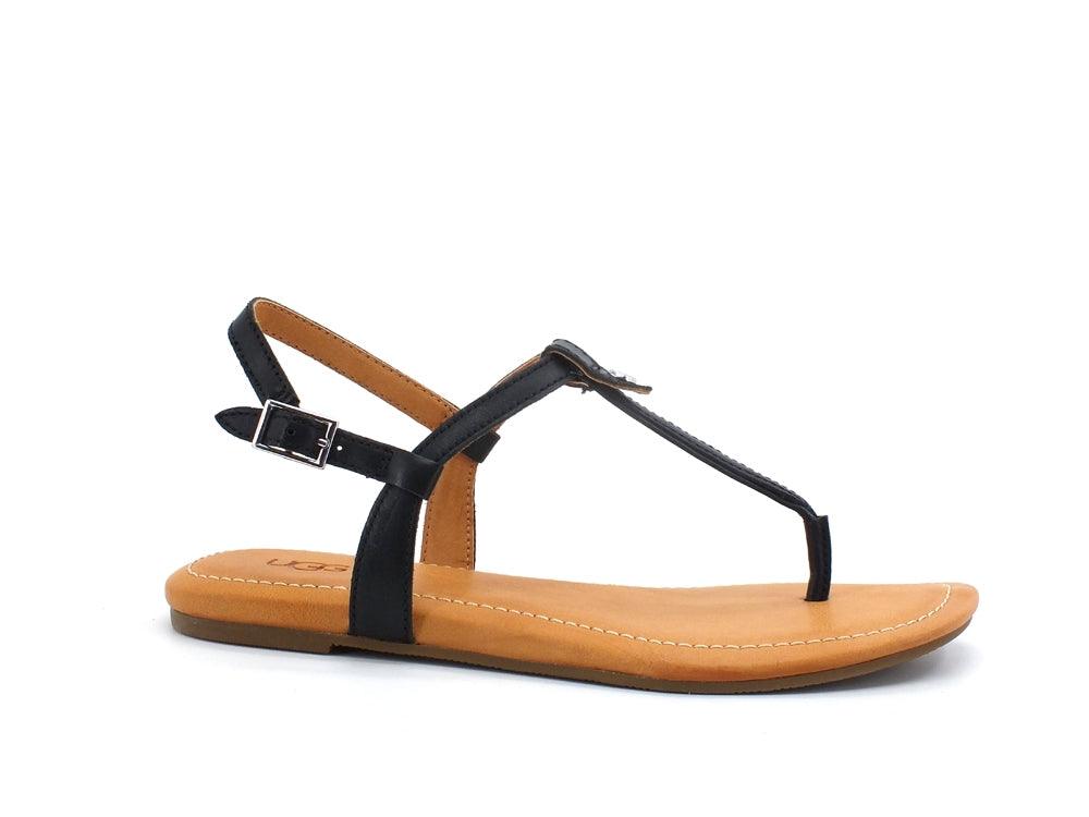 UGG W Madeena Sandalo Donna Black Leather W1119759 - Sandrini Calzature e Abbigliamento