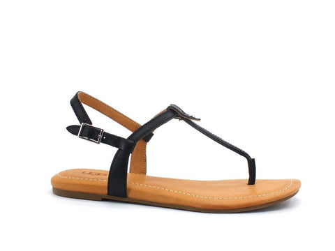 UGG W Madeena Sandalo Donna Black Leather W1119759 - Sandrini Calzature e Abbigliamento