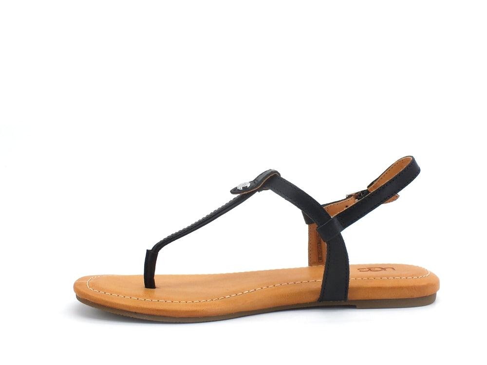 UGG W Madeena Sandalo Donna Black Leather W1119759 - Sandrini Calzature e Abbigliamento