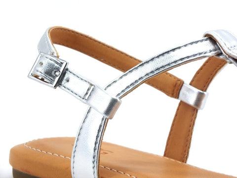 UGG W Madeena Sandalo Donna Silver Metal W1118516 - Sandrini Calzature e Abbigliamento