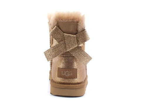 UGG W Mini Bailey Bow Glitz Kids Stivaletto Pelo Fiocco Chestnut T1123617T - Sandrini Calzature e Abbigliamento