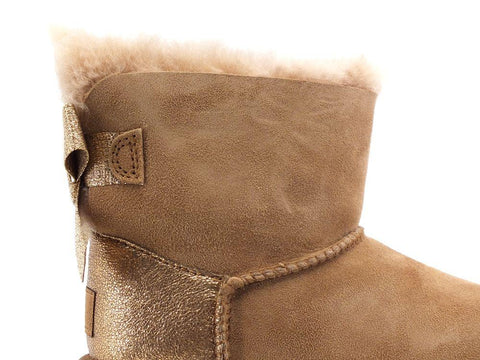 UGG W Mini Bailey Bow Glitz Kids Stivaletto Pelo Fiocco Chestnut T1123617T - Sandrini Calzature e Abbigliamento