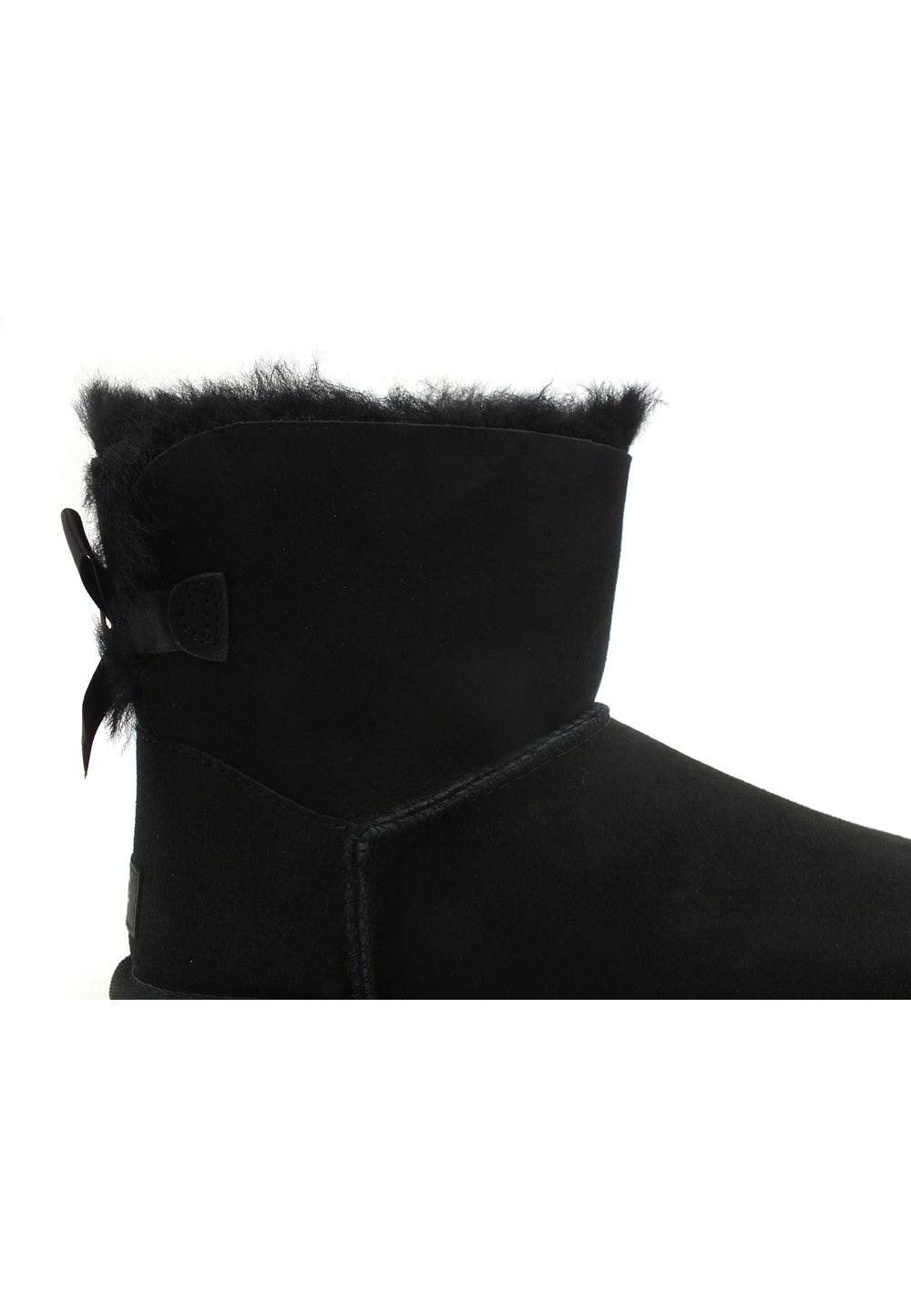 UGG W Mini Bailey Bow II Stivaletto Pelo Donna Black W1016501 - Sandrini Calzature e Abbigliamento