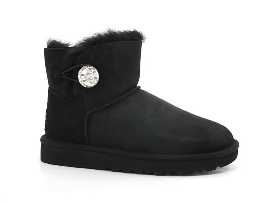 UGG W Mini Bailey Button Bling Stivaletto Gioiello Black W1016554 - Sandrini Calzature e Abbigliamento