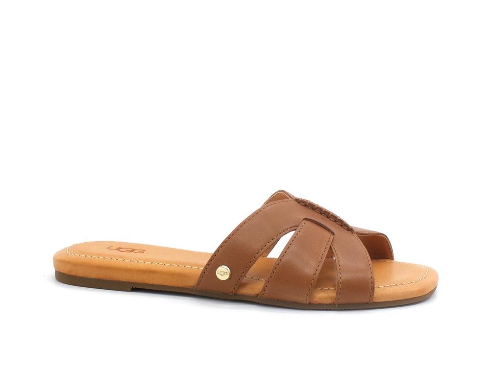 UGG W Teague Ciabatta Donna Tan Leather Marrone W1119750 - Sandrini Calzature e Abbigliamento