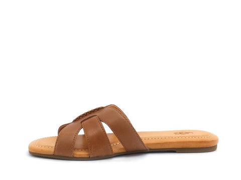 UGG W Teague Ciabatta Donna Tan Leather Marrone W1119750 - Sandrini Calzature e Abbigliamento