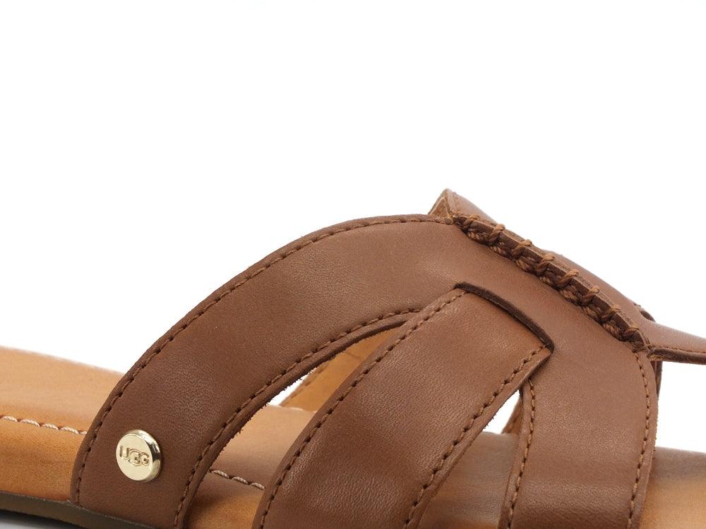 UGG W Teague Ciabatta Donna Tan Leather Marrone W1119750 - Sandrini Calzature e Abbigliamento