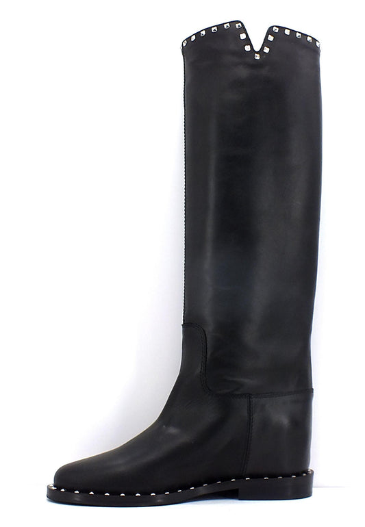 VIA ROMA 15 Stivale Borchiette Donna Nero 3600 - Sandrini Calzature e Abbigliamento