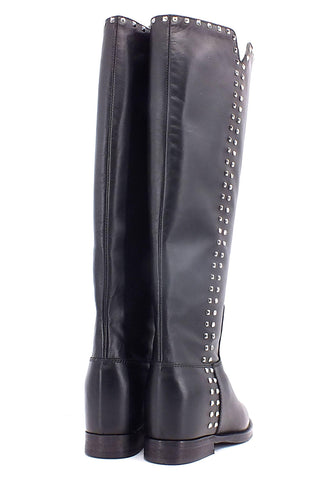 VIA ROMA 15 Stivale Spacco Borchiette Donna Nero 3830 - Sandrini Calzature e Abbigliamento