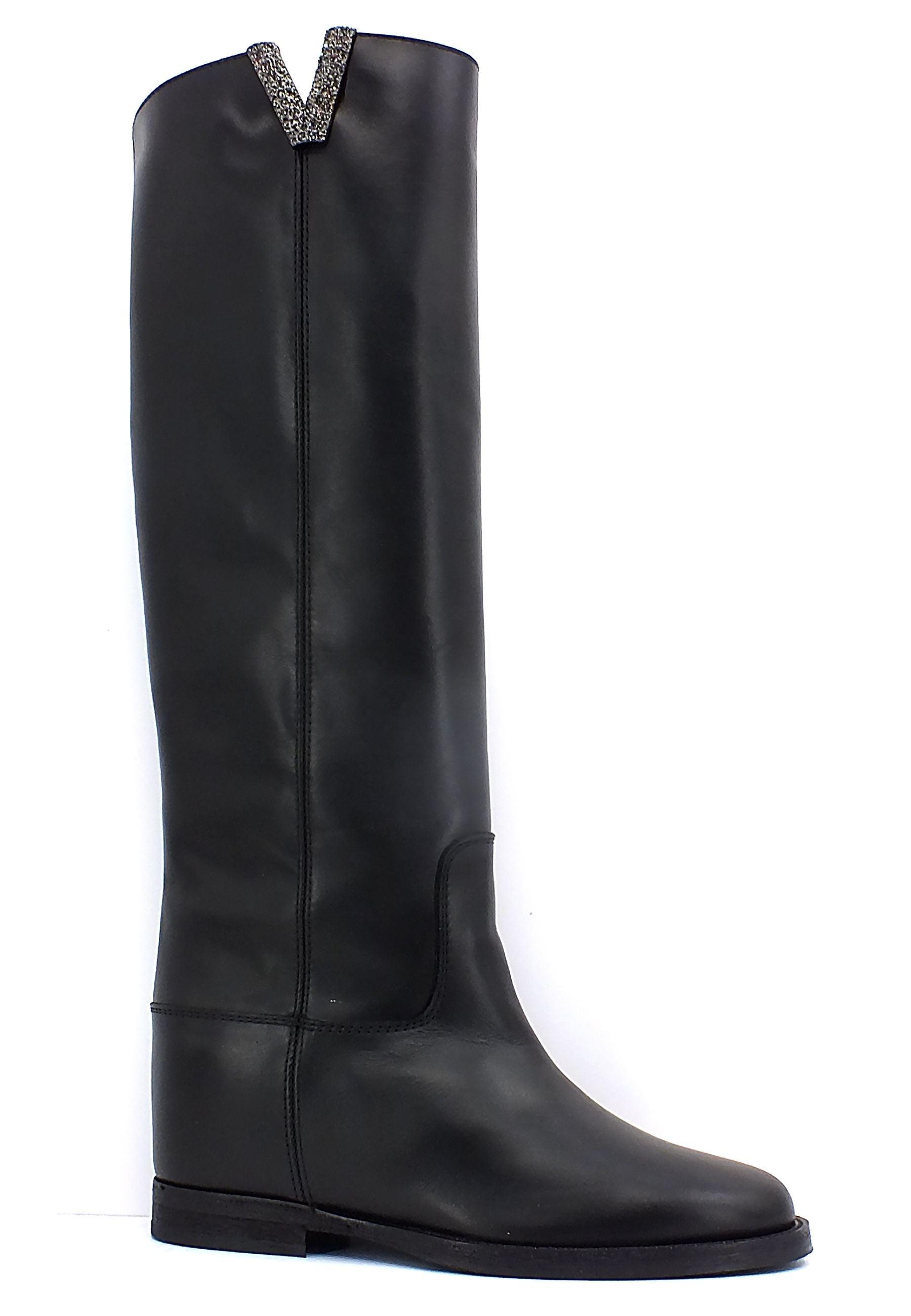 VIA ROMA 15 Stivale Spacco V Donna Nero 3651 - Sandrini Calzature e Abbigliamento