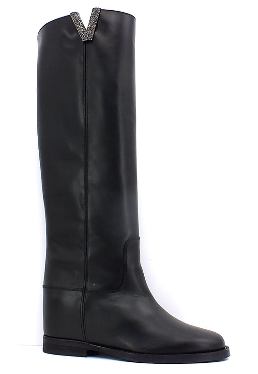 VIA ROMA 15 Stivale Spacco V Donna Nero 3651 - Sandrini Calzature e Abbigliamento