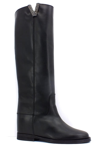 VIA ROMA 15 Stivale Spacco V Donna Nero 3651 - Sandrini Calzature e Abbigliamento