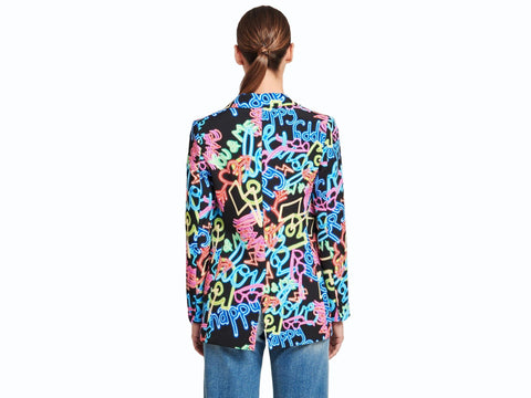 VICOLO Blazer Fantasia Neon Donna Nero Multicolor TH0604 - Sandrini Calzature e Abbigliamento