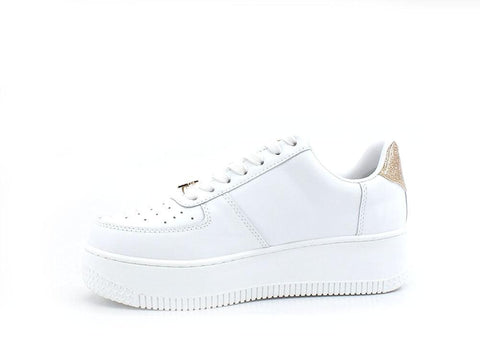 WINDSOR SMITH Sneaker Platform Pelle White Glitter Gold RICH - Sandrini Calzature e Abbigliamento
