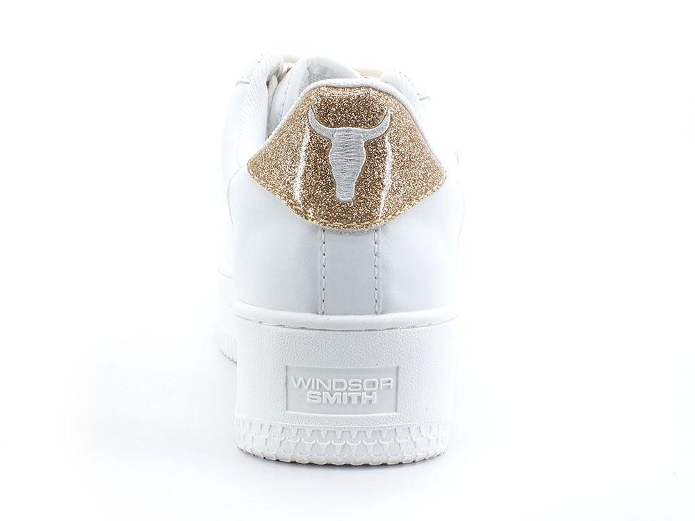 WINDSOR SMITH Sneaker Platform Pelle White Glitter Gold RICH - Sandrini Calzature e Abbigliamento