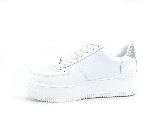 WINDSOR SMITH Sneaker Platform Pelle White Glitter Silver RICH - Sandrini Calzature e Abbigliamento