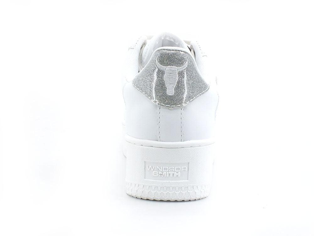 WINDSOR SMITH Sneaker Platform Pelle White Glitter Silver RICH - Sandrini Calzature e Abbigliamento