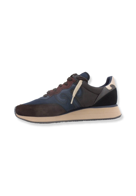 WUSHU Master Running Sneaker Uomo Brown Navy Black M320 - Sandrini Calzature e Abbigliamento