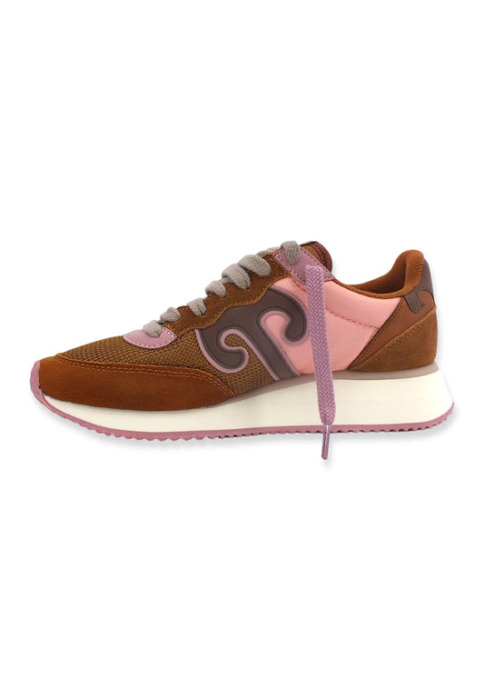 WUSHU Master Sport Sneaker Donna Marrone Cognac Rosa MS159 - Sandrini Calzature e Abbigliamento
