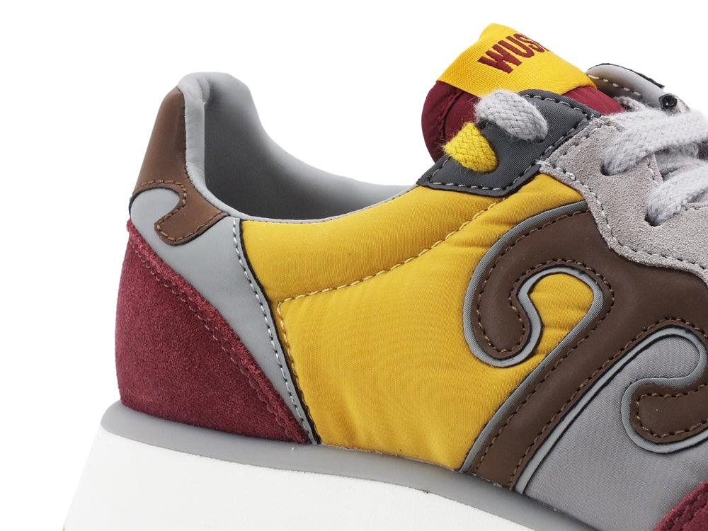 WUSHU Ruy Master Sport Sneaker Running Uomo Gray Bordeaux Senape M158 - Sandrini Calzature e Abbigliamento